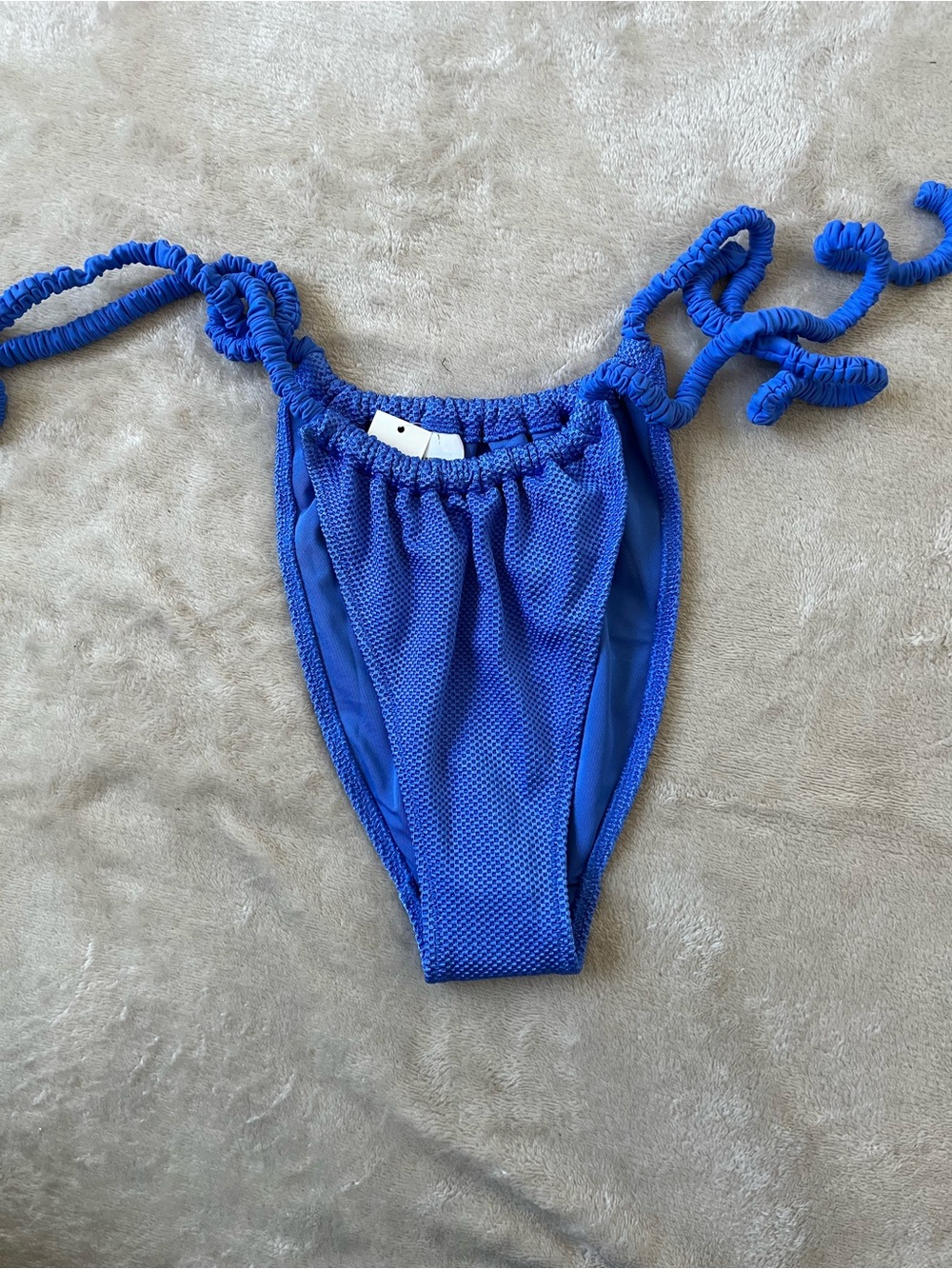 Aerie Women’s Blue Cheekiest Textured Bikini Bottoms Medium NWT Side Ties